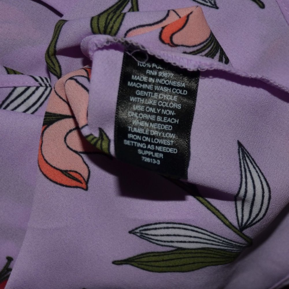Worthington JC Penney Petite Purple Floral Blouse - Picture 7 of 8